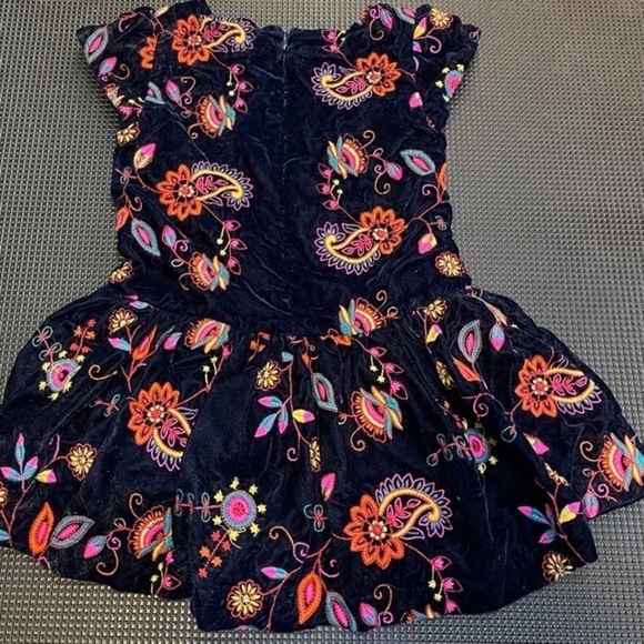 Peek Kids Velvet Embroidered Dress Size XS(2-3) - Picture 2 of 8